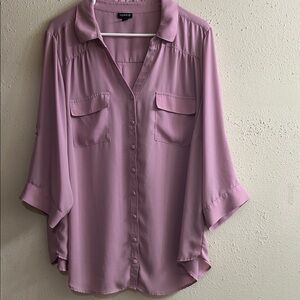 Torrid Mauve Button-Down Shirt